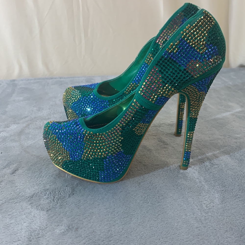 Alba Pumps Heels Rhinestone Size 9 - Picture 4 of 10